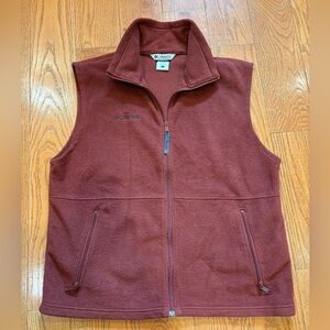 Columbia Steens Mountain Fleece Vest – Men’s Size L – Rust Red/Brown – Full Zip